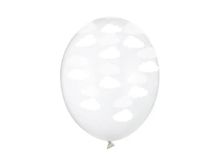 Balony Chmurki Crystal Clear 30cm 6szt - PartyDeco