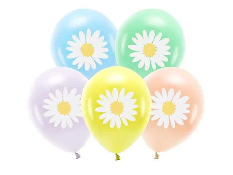 Balony Eco Stokrotki 30cm 5szt MIX - PartyDeco