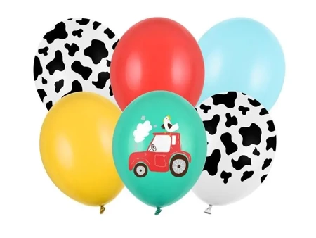 Balony Farma 30cm 6szt - PartyDeco