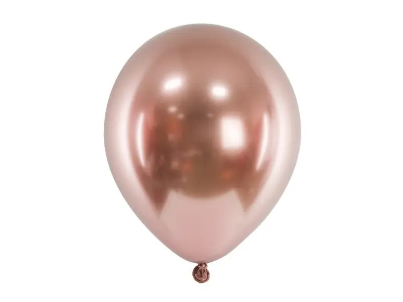 Balony Glossy różowe złoto 46cm 5szt - PartyDeco