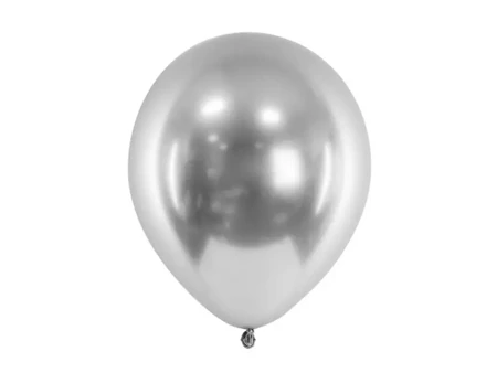 Balony Glossy srebrne 30cm 50szt - PartyDeco