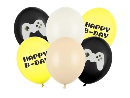 Balony Happy B-day 30 cm 6szt - PartyDeco