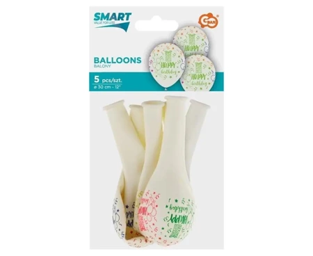 Balony Happy Birthday 30cm 5szt - Godan