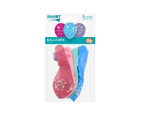 Balony Koty różne kolory 30cm 5szt - Godan