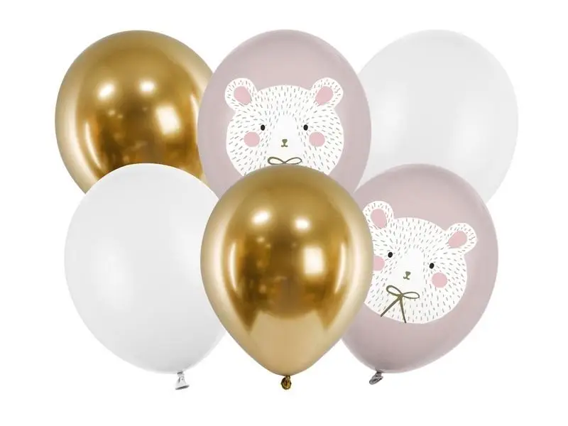 Balony Miś polarny 30cm 6szt - PartyDeco