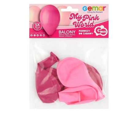 Balony Premium My Pink World różowe 12.5cm 5szt - Godan