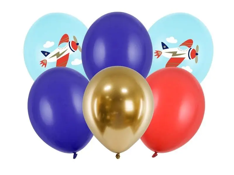 Balony Samoloty 30cm 6szt - PartyDeco