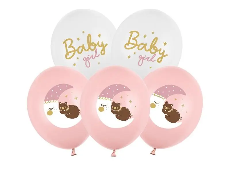 Balony Strong Pastel Baby girl 30 cm 6szt mix - PartyDeco