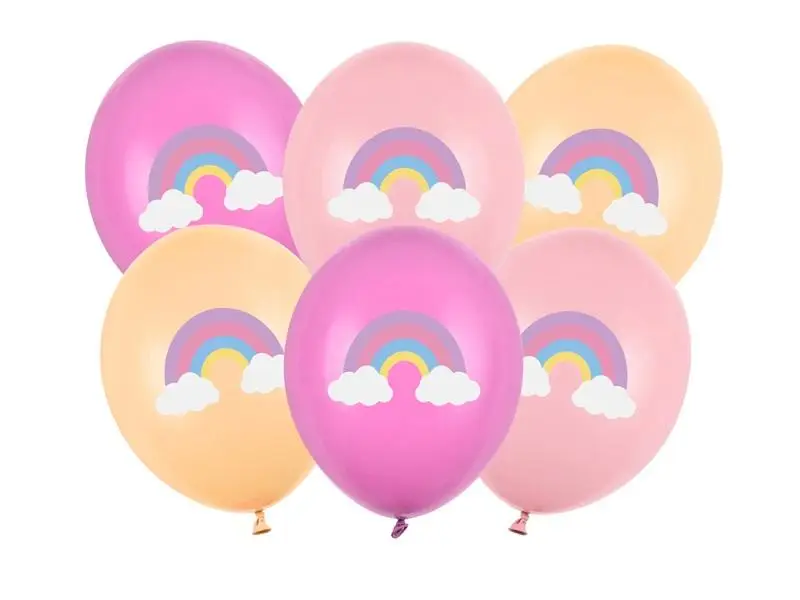 Balony Strong Pastel Tęcza 30cm 6szt mix - PartyDeco