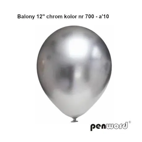 Balony chromowane srebrne 30,5cm 10szt - Penword