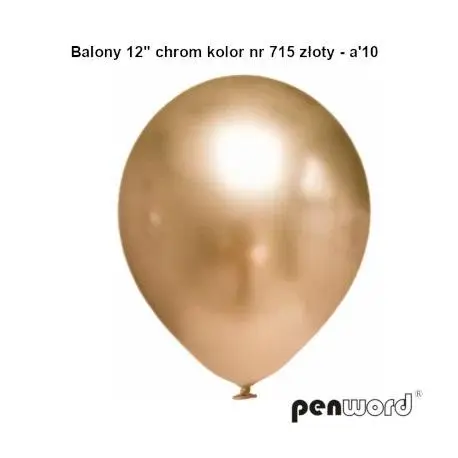 Balony chromowane złote 30,5cm 10szt - Penword