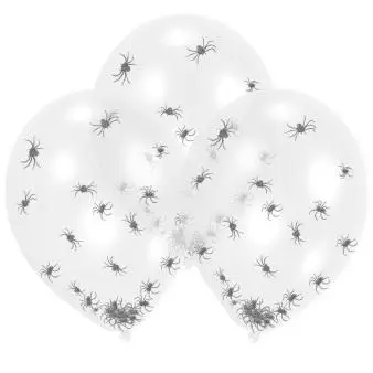 Balony lateksowe Clear Spider Filled 27,5cm 6szt - Amscan