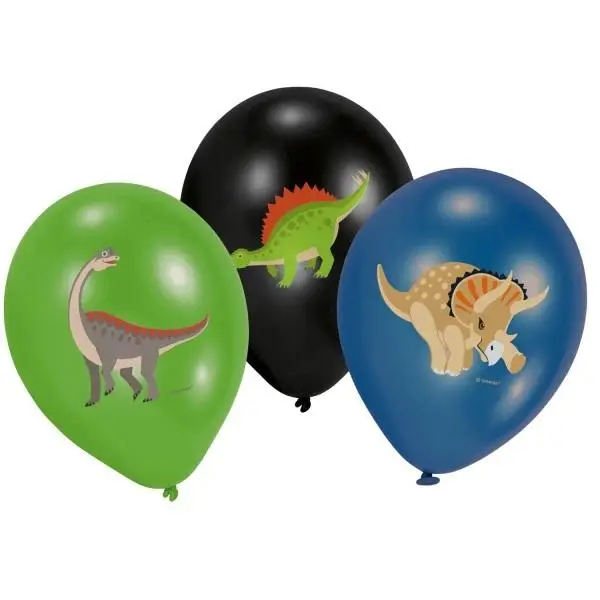 Balony lateksowe Wesołe Dinozaury 28cm - Amscan