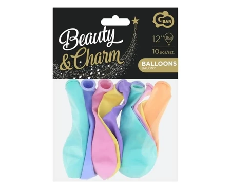 Balony makaroniki Beauty&Charm MIX 30cm 10szt - Godan