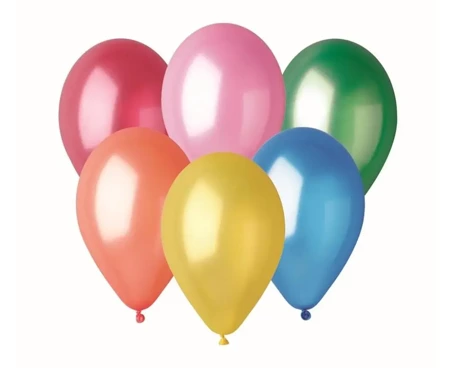 Balony metaliczne różnokolorowe 33cm 50szt - Godan