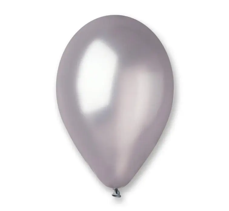 Balony metaliczne srebrne 25cm 100 szt. - Godan