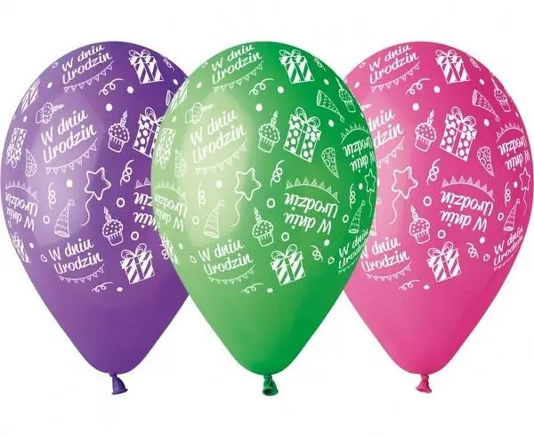 Balony premium W dniu urodzin 30cm 5szt - Godan