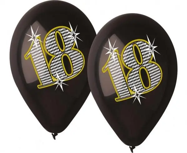 Balony premium hel 18 czarne 30cm 5szt - Godan