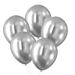 Balony z efektem chromu srebrne 30cm 5szt - Arpex