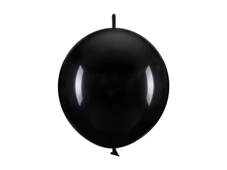 Balony z łącznikiem czarny 33cm 20szt - PartyDeco