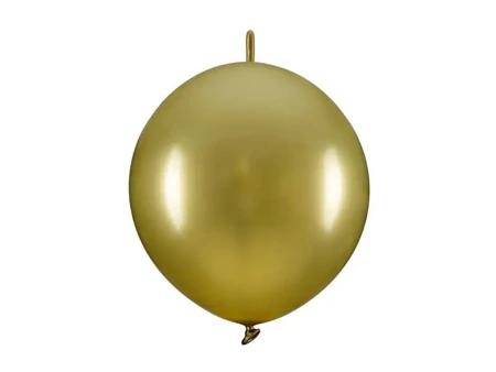 Balony z łącznikiem złoty 33cm 20szt - PartyDeco