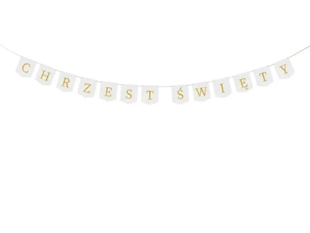 Baner Chrzest Święty biały 2m - PartyDeco