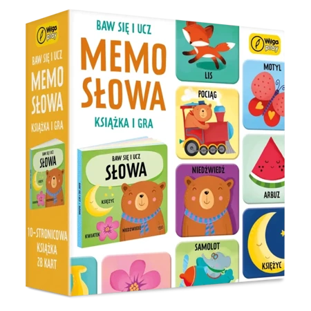 Baw się i ucz Memo Słowa Gra i książka - Wilga Play