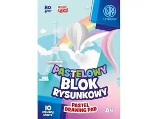 Blok kolorowy pastel A4/10K barwiony (10szt) ASTRA - ASTRA papiernicze