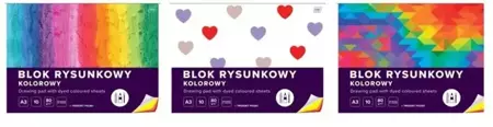 Blok rysunkowy A3/10K barwiony w masie (10szt) - INTERDRUK