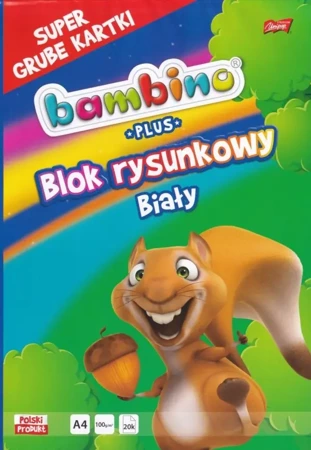 Blok rysunkowy BAMBINO PLUS A4. 20 kartek