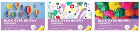 Blok rysunkowy kolor. A4 20 k. barwiony w masie, Interdruk