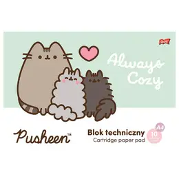 Blok techniczny A4 10 kartek okładka kredowana 190 g/m2. Pusheen