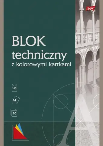 Blok techniczny A4 10K kolorowe kartki Unipap PAKIET 10 sztuk