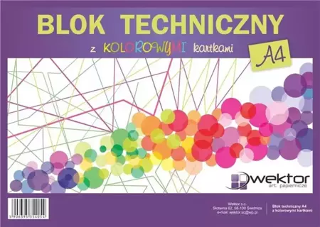 Blok techniczny A4/8K kolorowy (10szt) - Wektor