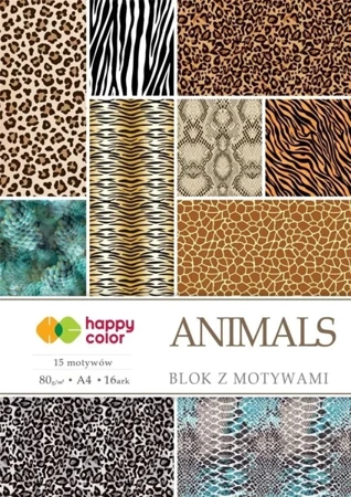 Blok z motywami Animals A4/16K 100g HAPPY COLOR - GDD