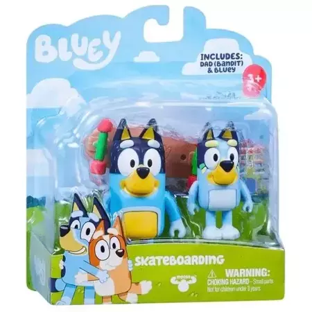 Bluey Figurki Jazda na deskorolce 2 szt. - TM Toys