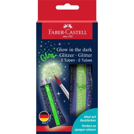 Brokat świecący w ciemności 12ml 2szt FABER CASTEL - Faber Castell