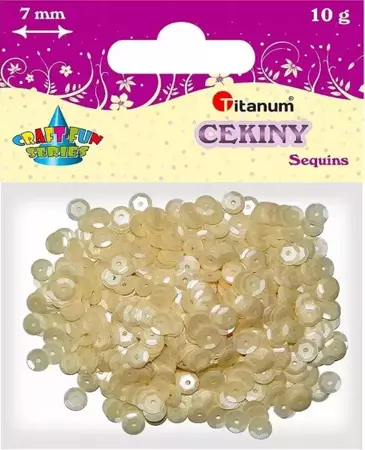 Cekiny 7mm okrągłe matowe perłowe - Titanum