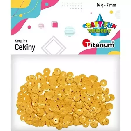 Cekiny 7mm okrągłe pastelowe 14g musztardowe - Titanum