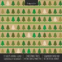 Christmas Trees Pattern Scrapbook Paper Pad 8x8 Decorative Scrapbooking Kit for Cardmaking Gifts, DIY Crafts, Printmaking, Papercrafts, Green Giftwrap Style - Crafty As Ever