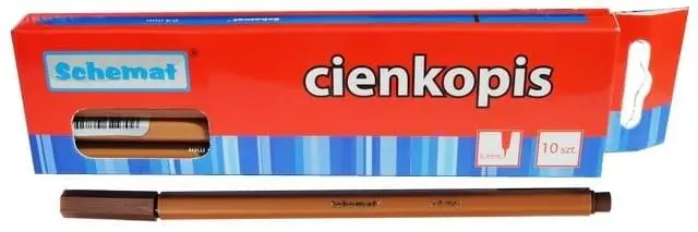 Cienkopis 0,4mm brązowy (10szt) - Schemat