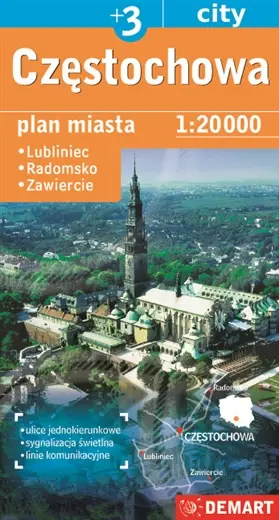 Częstochowa plan miasta 1:20 000 + 3 miasta - Opracowanie zbiorowe