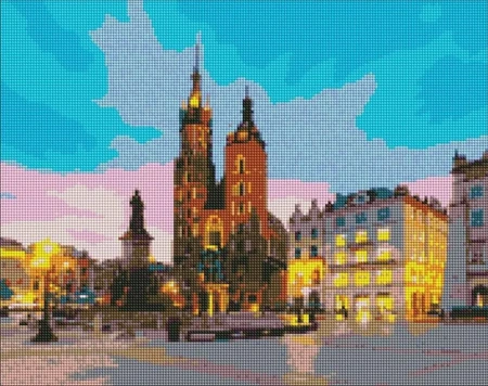 Diamentowa mozaika - Kraków wieczorem 40x50cm - Ideyka