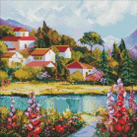 Diamentowa mozaika - Przytulny port 40x40cm - Ideyka