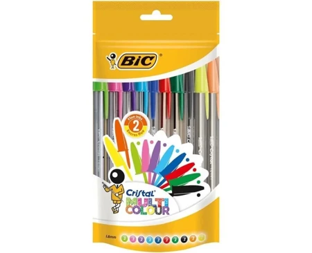 Długopis Cristal Multicolor pouch 20 sztuk - BIC