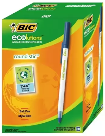 Długopis Round Stick Ecolutions niebieski (60szt) - BIC