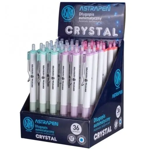 Długopis automat. Pen Crystal white (36szt) ASTRA - ASTRA papiernicze
