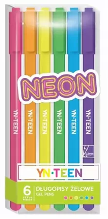 Długopis żelowy 6 kolorów Neon YN TEEN - INTERDRUK
