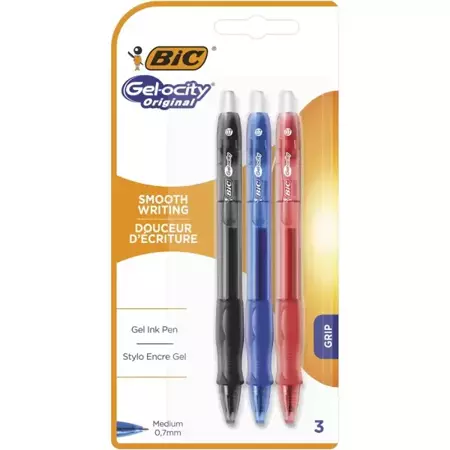 Długopis żelowy Gel-ocity Original BIC mix AST blister 3 kolory