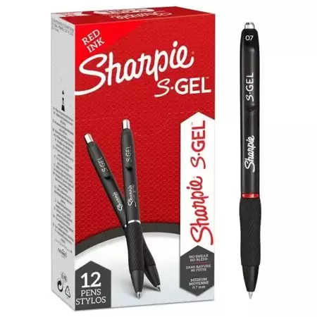 Długopis żelowy S-GEL czerwony 0.7mm (12szt) - Sharpie